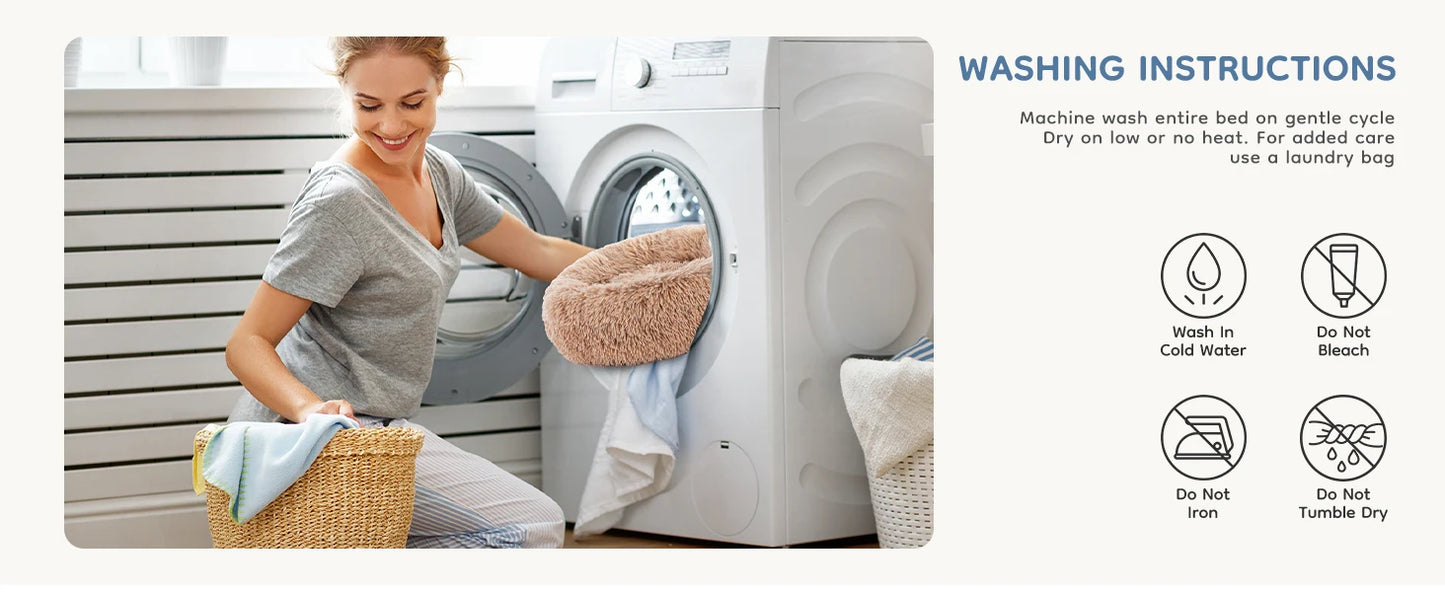 Calming Dog Bed for Medium to Large Dogs Washable Large Pet Bed Anti-Slip