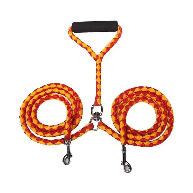 1.4m Pet Double Leash 2 Way Couplers Dog Leash Rope Elastic Extended Pet Leash Belts