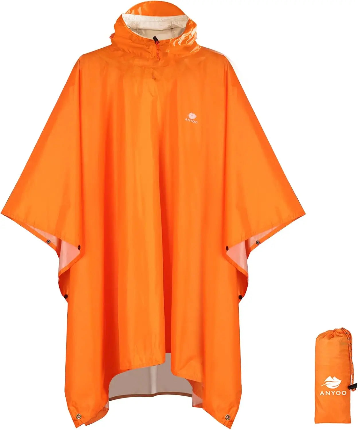 Hooded Rain Poncho for Adults Waterproof Lightweight Rain Coat for Men Women Reusable Rain Jacket for Emergency Outdoor