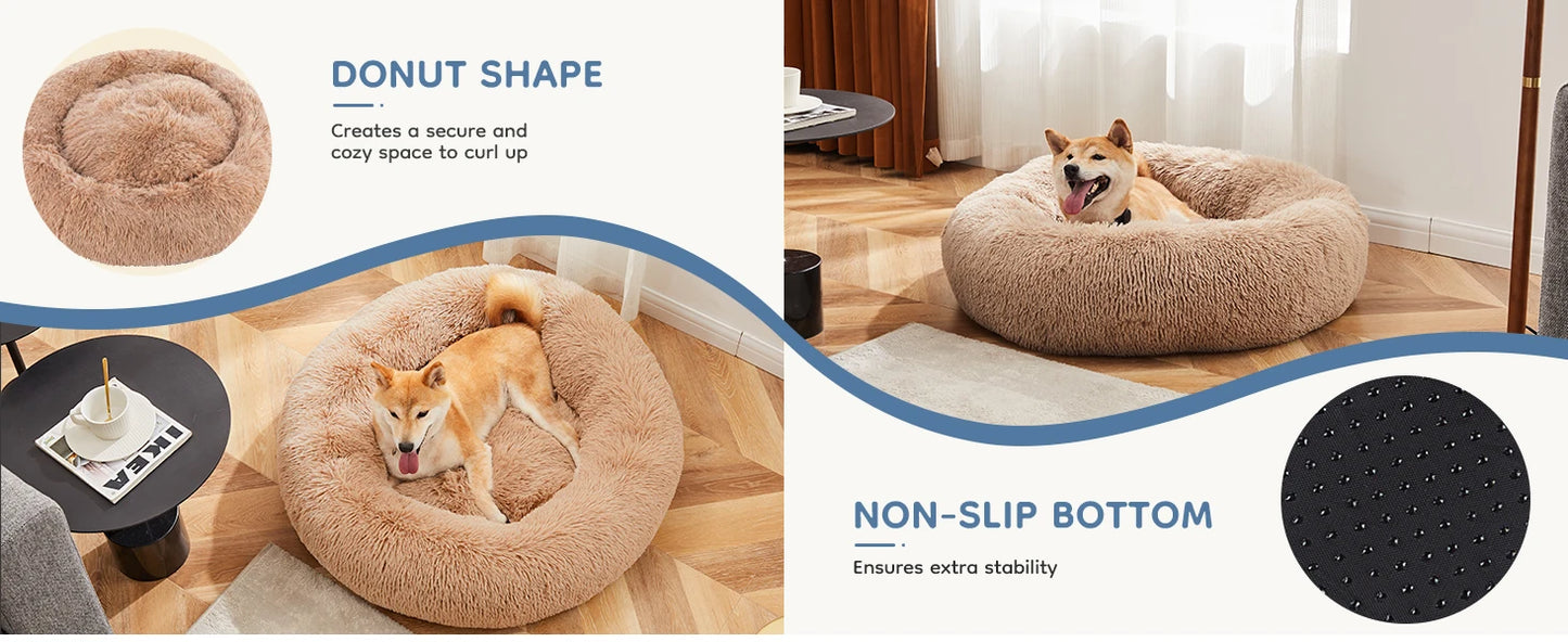 Calming Dog Bed for Medium to Large Dogs Washable Large Pet Bed Anti-Slip