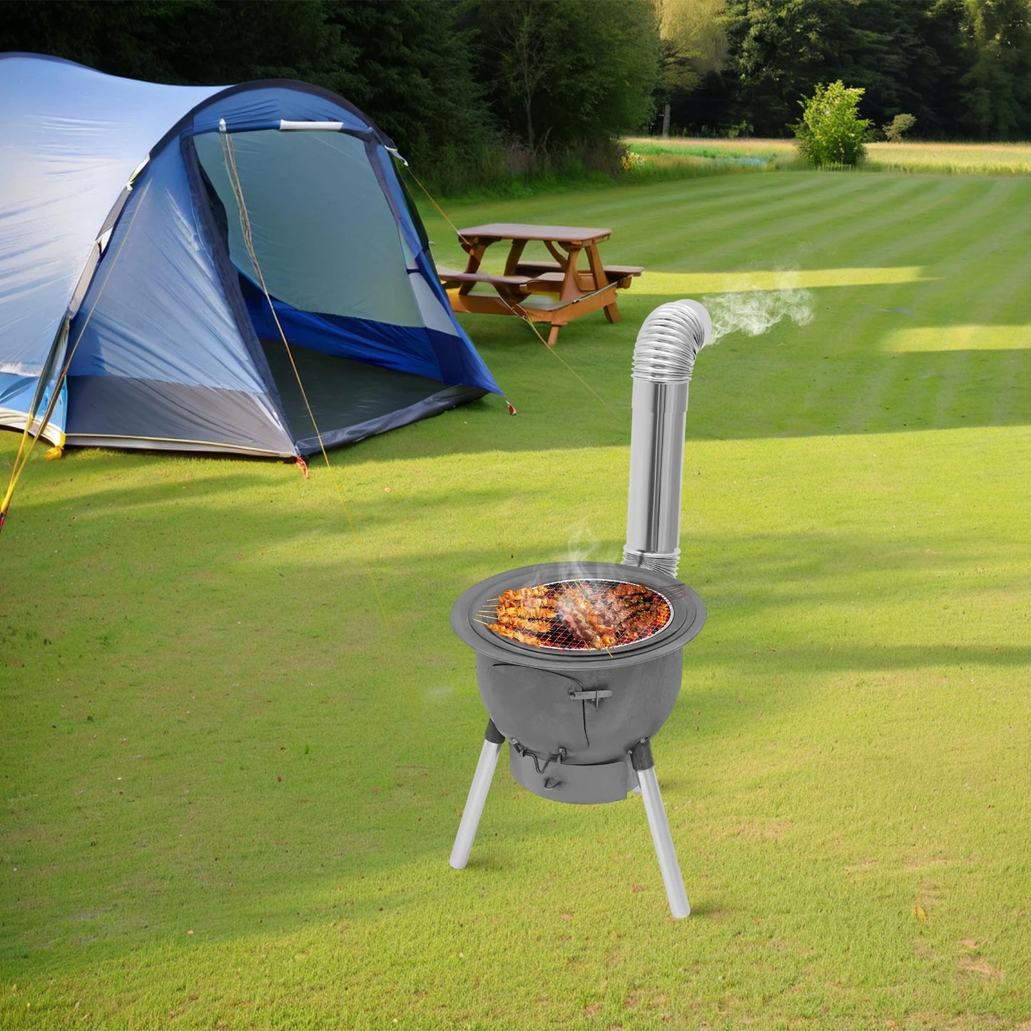 Outdoor Cooking Wood Stove Outdoor Camping Barbecue Stove Wood Stove Maximum Temperature Tolerance 800 ℃