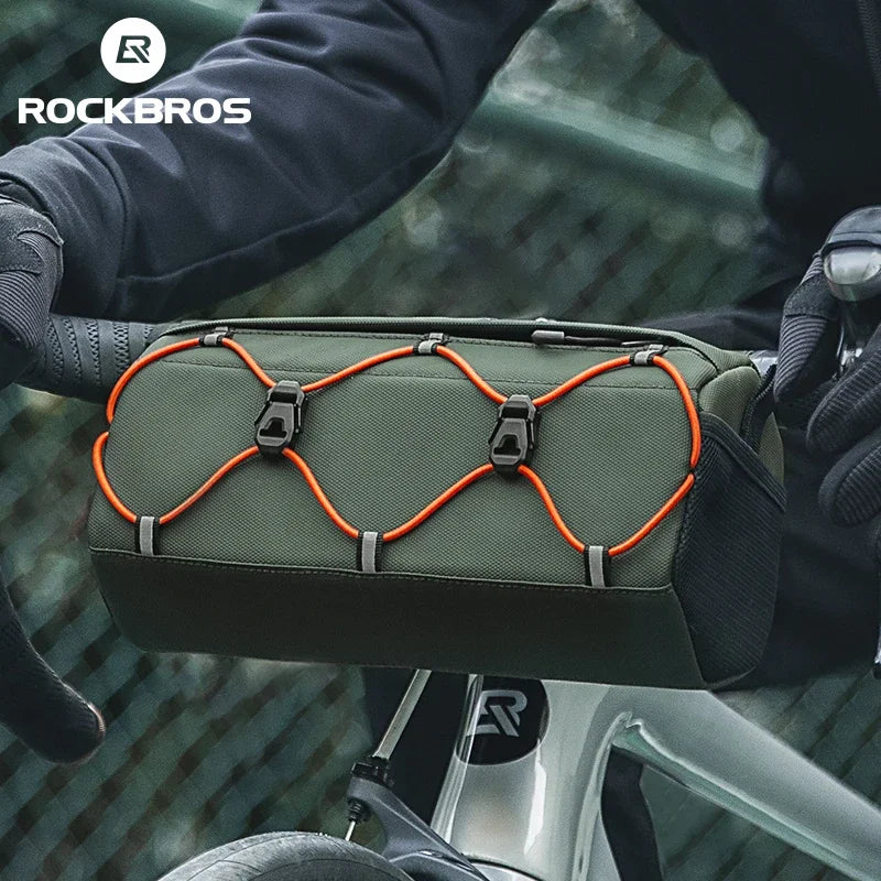 ROCKBROS Bike Bag Bicycle Front Tube Bag 2.2L Capacity Handlebar Bag Waterproof Multifunction Portable Shoulder Bag Tube Bag