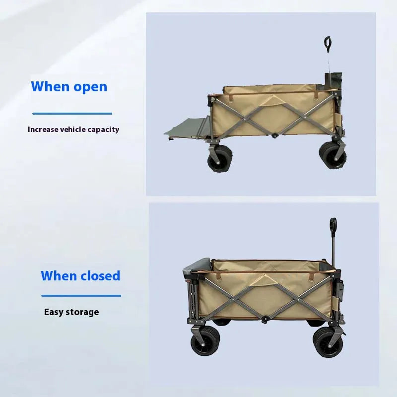 RV small trailer, large capacity beach buggy, portable heavy-duty foldable truck, shopping cart