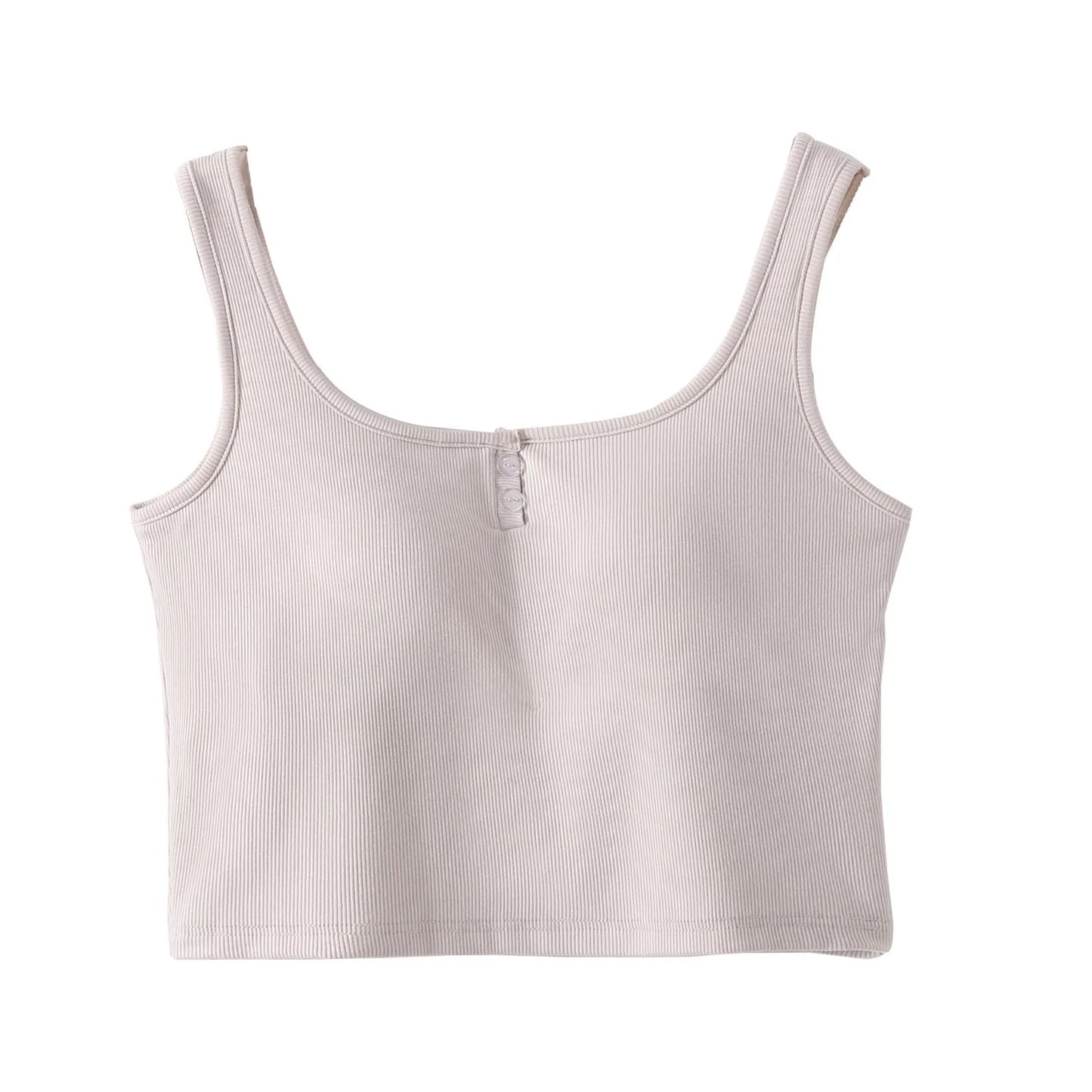 DéBardeur Femme Traf Women'S Solid Color Vest Without Wires Padded Round Neck Bottoming Tops Woman 2025 Sleeveless Tops