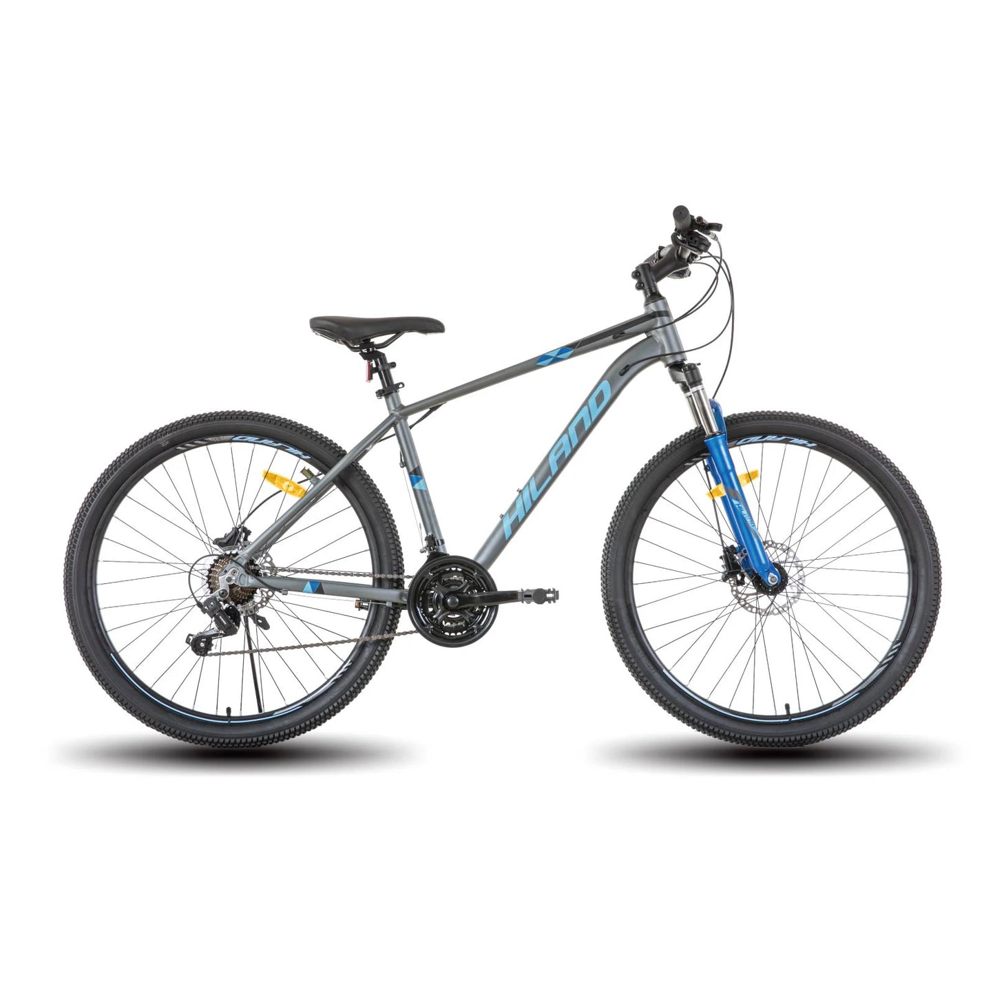 Hiland Aluminum Mountain Bike 21 Speeds Hydraulic Disc Brakes Lock-Out Suspension Fork 27.5 Inch Wheel Bike for Men Mens