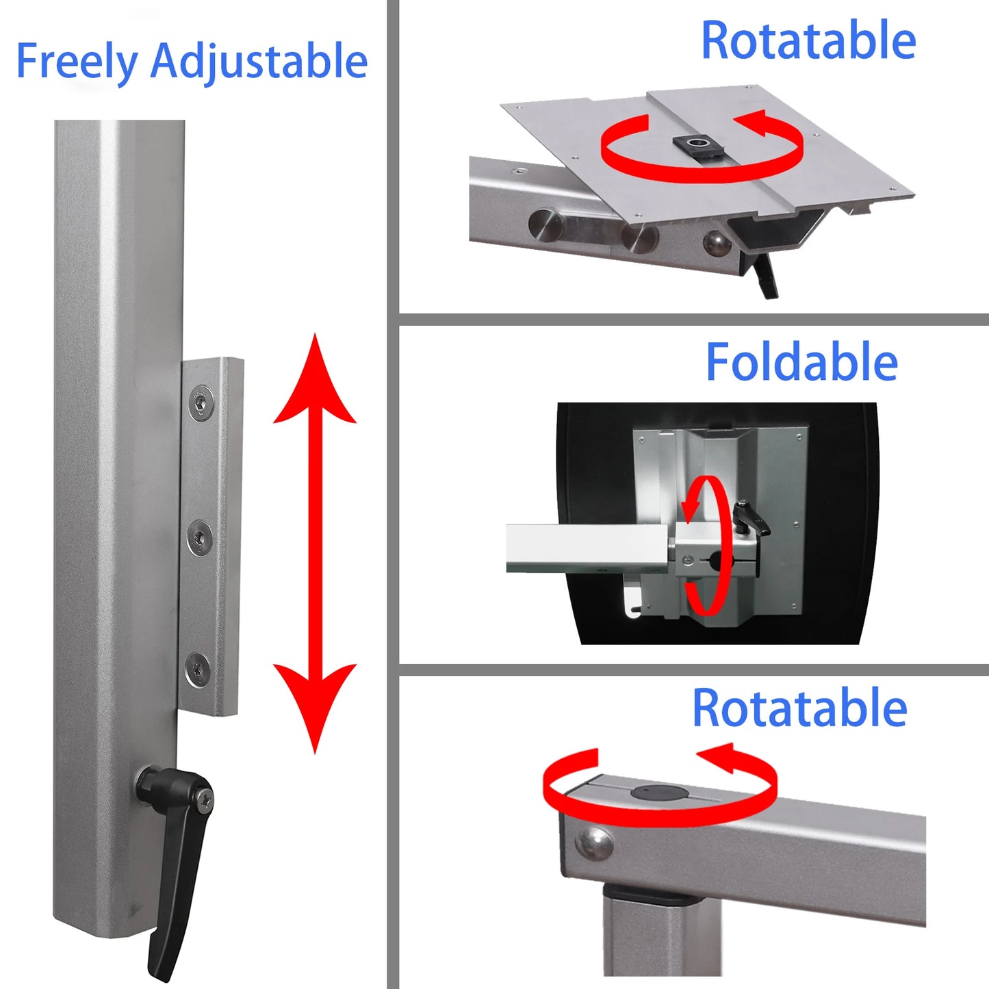 RV table leg design, wall-folding and 360° rotating high-quality aluminum alloy