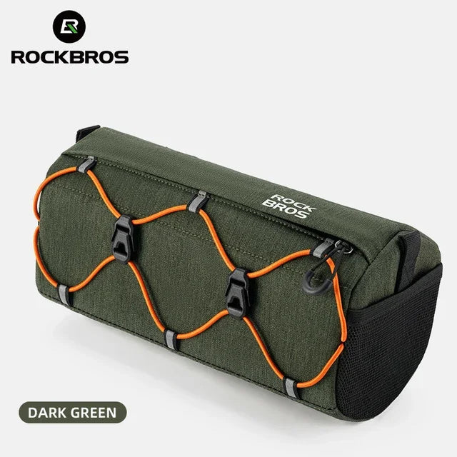 ROCKBROS Bike Bag Bicycle Front Tube Bag 2.2L Capacity Handlebar Bag Waterproof Multifunction Portable Shoulder Bag Tube Bag