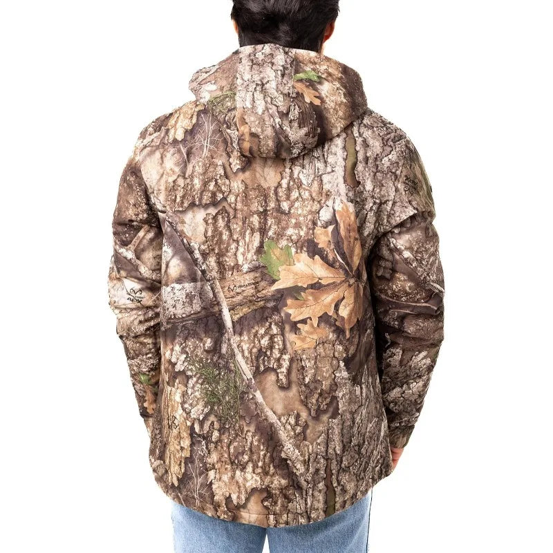Realtree Men's Edge Timber Max-7 Camo Hunting Insulated Cold Weather Parka Jacket Windproof Mid-weight Super Warm