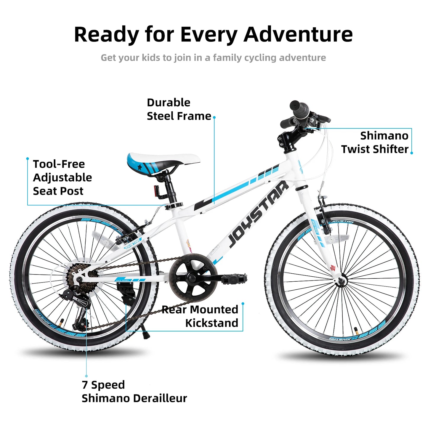 JOYSTAR 20 24 Inch Kids Bike for Boys Girls Ages 7-12 Years Mountain Bike
