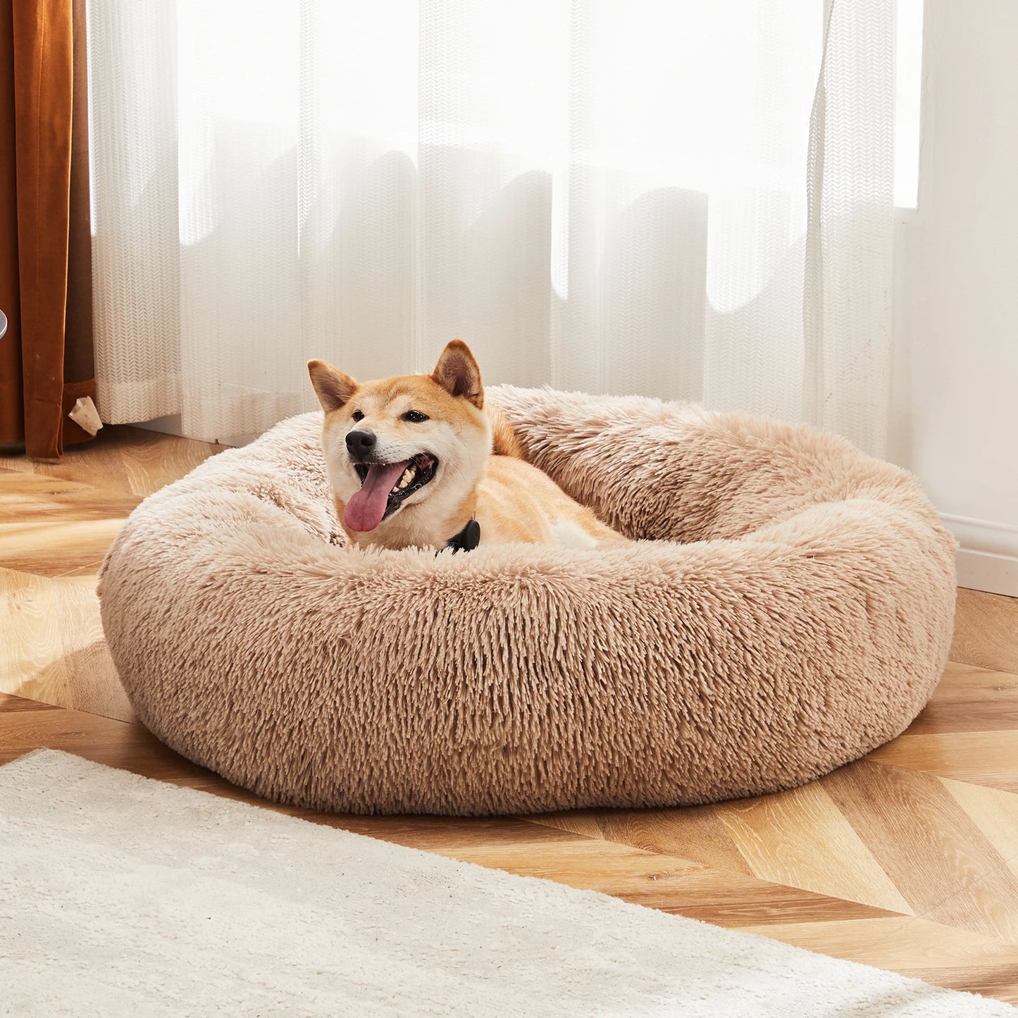 Calming Dog Bed for Medium to Large Dogs Washable Large Pet Bed Anti-Slip