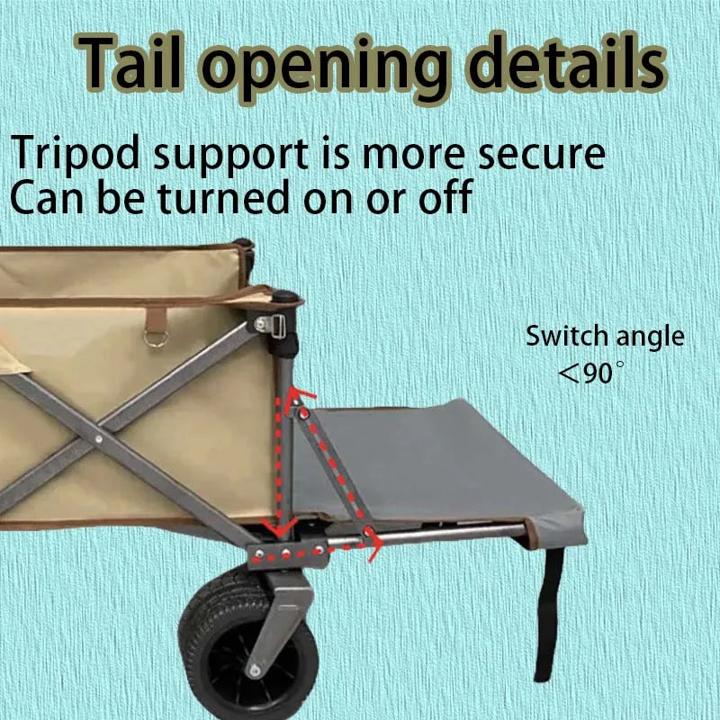 RV small trailer, large capacity beach buggy, portable heavy-duty foldable truck, shopping cart