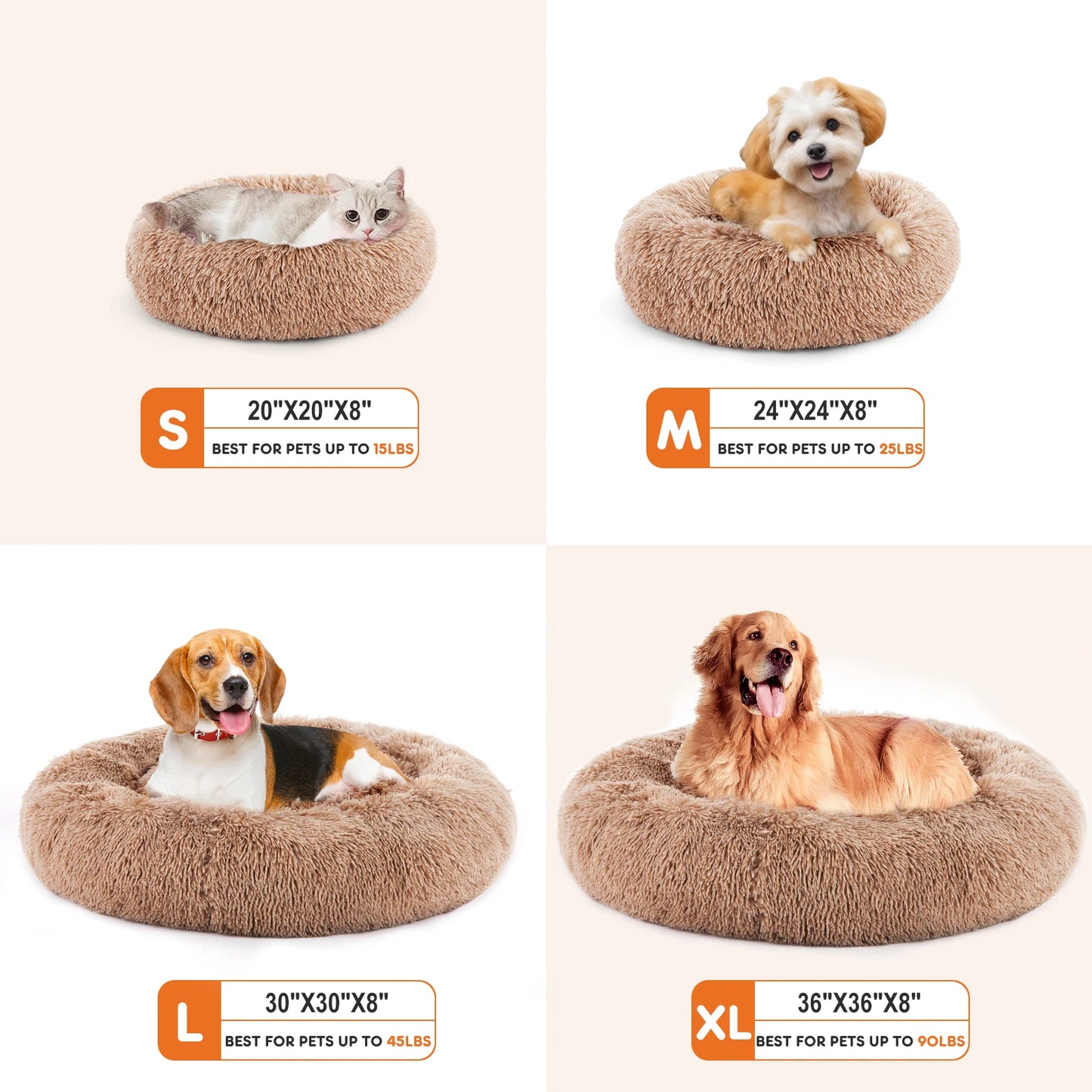 Calming Dog Bed for Medium to Large Dogs Washable Large Pet Bed Anti-Slip