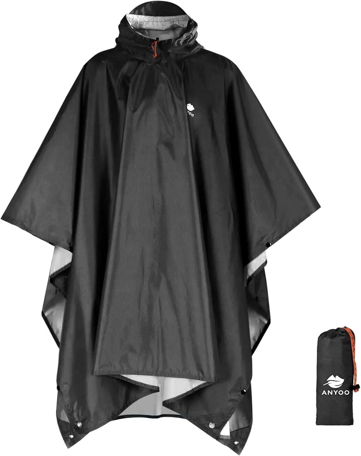 Hooded Rain Poncho for Adults Waterproof Lightweight Rain Coat for Men Women Reusable Rain Jacket for Emergency Outdoor