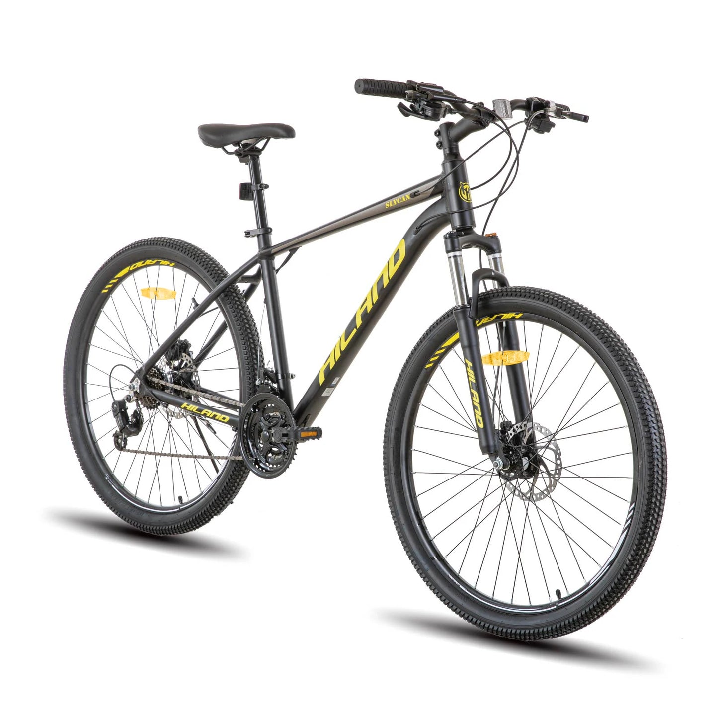 Hiland Aluminum Mountain Bike 21 Speeds Hydraulic Disc Brakes Lock-Out Suspension Fork 27.5 Inch Wheel Bike for Men Mens