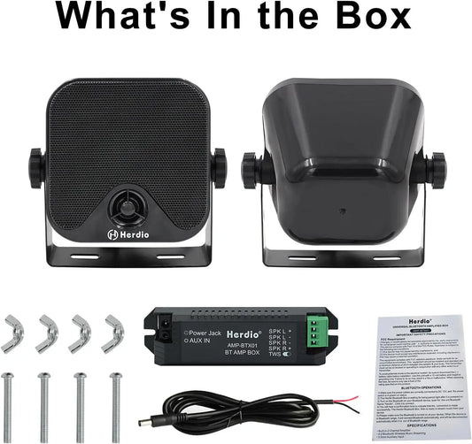4'' 100W Heavy Duty Waterproof Boat Marine Bluetooth Speakers Surface Mounted For Camper