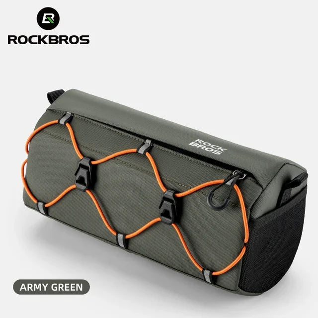 ROCKBROS Bike Bag Bicycle Front Tube Bag 2.2L Capacity Handlebar Bag Waterproof Multifunction Portable Shoulder Bag Tube Bag