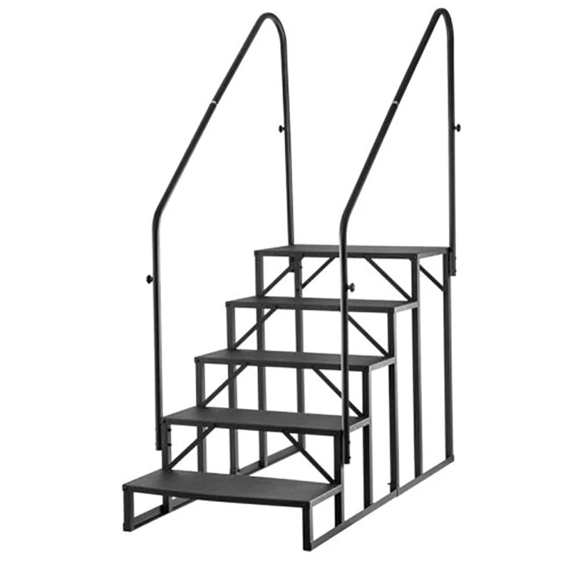 RV Steps 4/5-Step RV Stairs 660LBS with 2 Handrail Steel Mobile Stairs