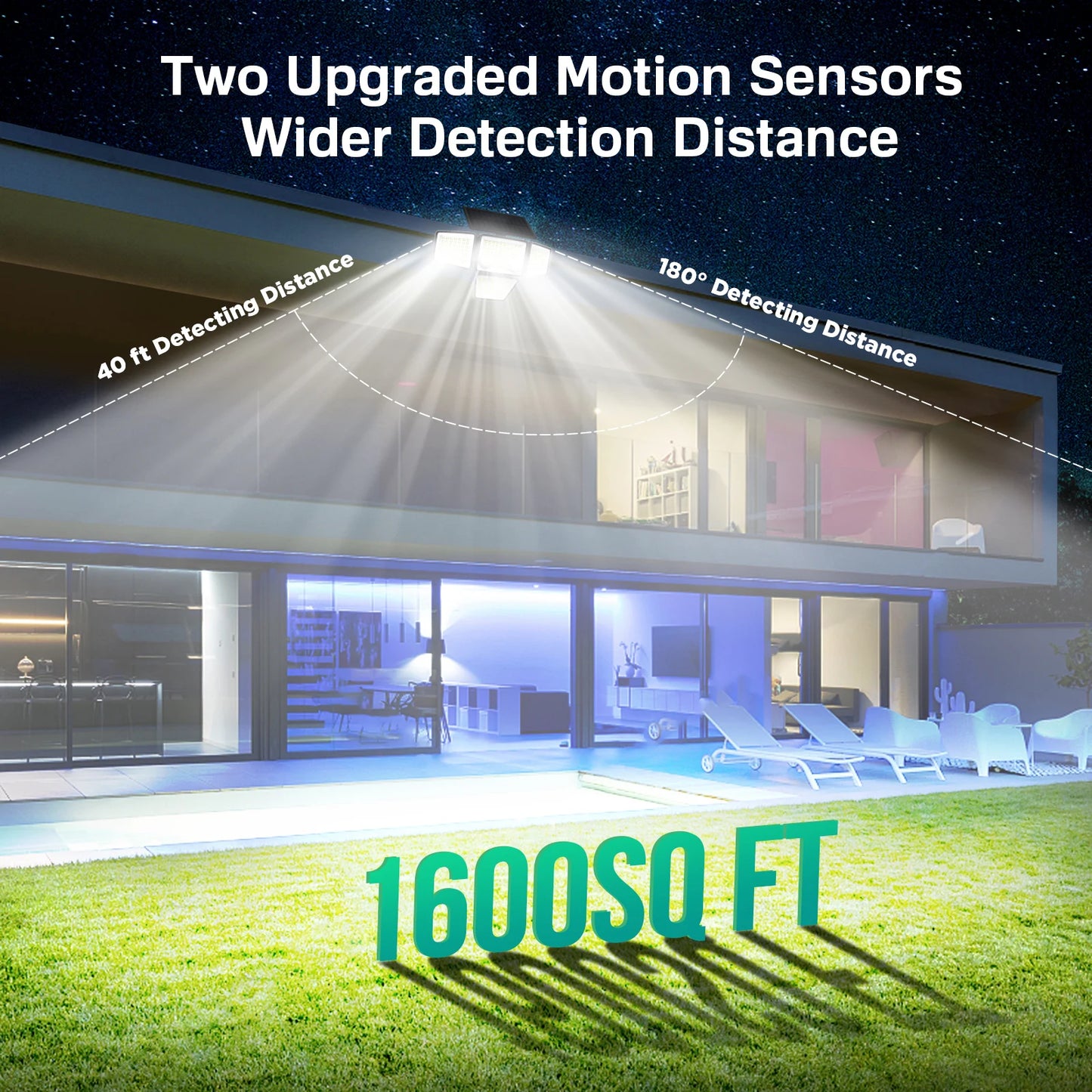 Solar Outdoor Lights - 3000LM 188 LED Motion Sensor Lights Solar Flood Security Lights