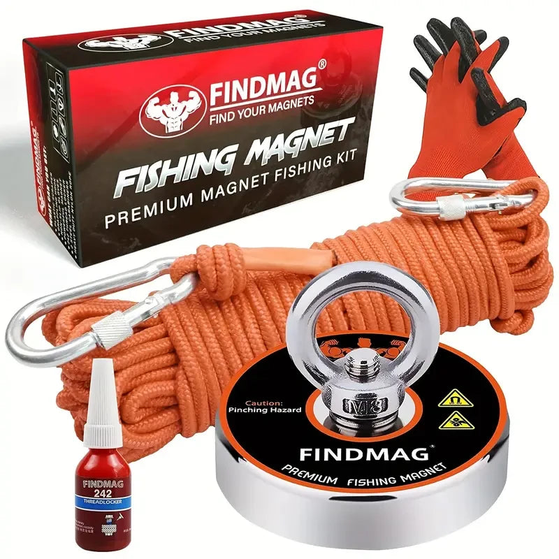 Neodymium Fishing Magnets Kit, Strong Pulling Force Magnet Fishing Kit, Fishing Magnet for Retrieving in River and Magnet Fishi