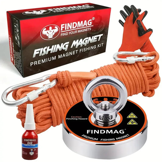 Neodymium Fishing Magnets Kit, Strong Pulling Force Magnet Fishing Kit, Fishing Magnet for Retrieving in River and Magnet Fishi