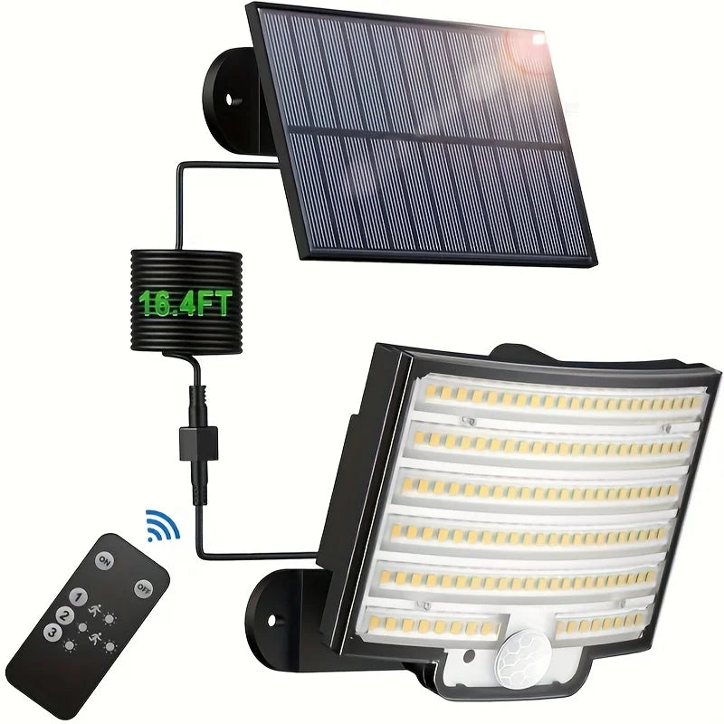 Solar Outdoor Lights - LED Motion Sensor Light with Remote Waterproof Security Flood Light