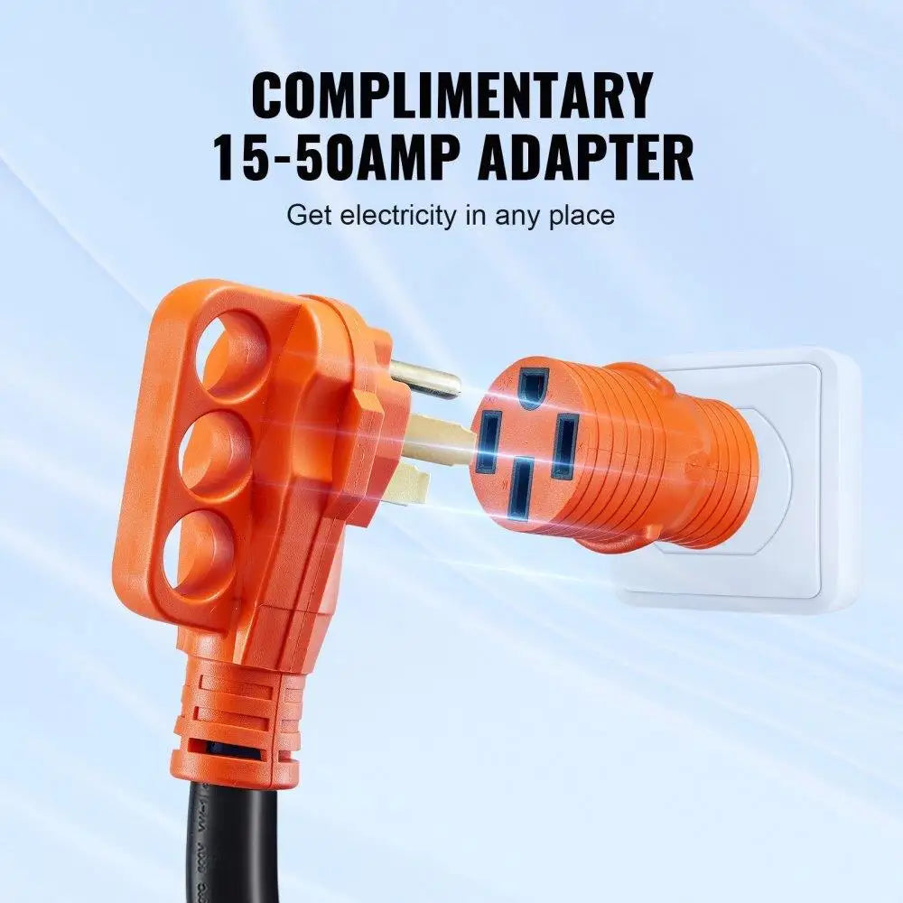15 Ft RV Extension Cord 50 Amp Heavy Duty STW RV Power Cord NEMA 14-50R Female NEMA 14-50P Male Plug with LED