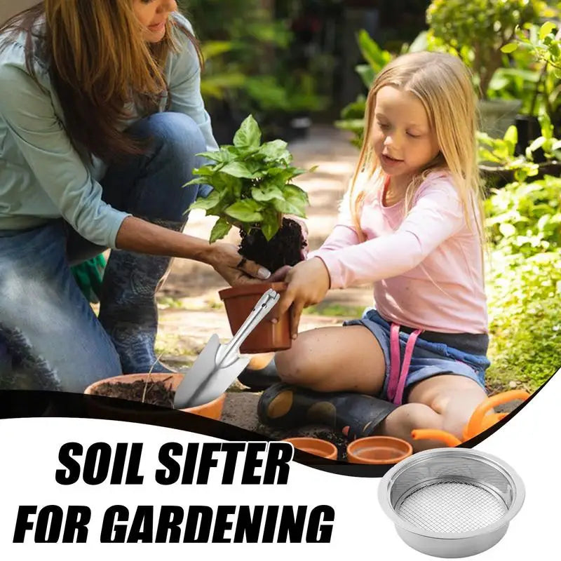 Dirt Sifter Garden Sieve Stainless Steel Pellet Sifter 5 Mesh Screens 1/3/6/9/12mm