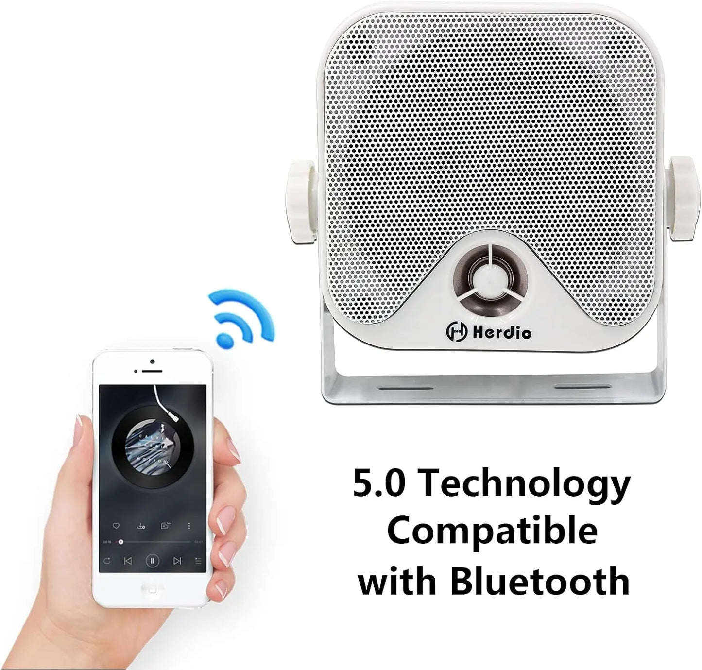 4'' 100W Heavy Duty Waterproof Boat Marine Bluetooth Speakers Surface Mounted For Camper