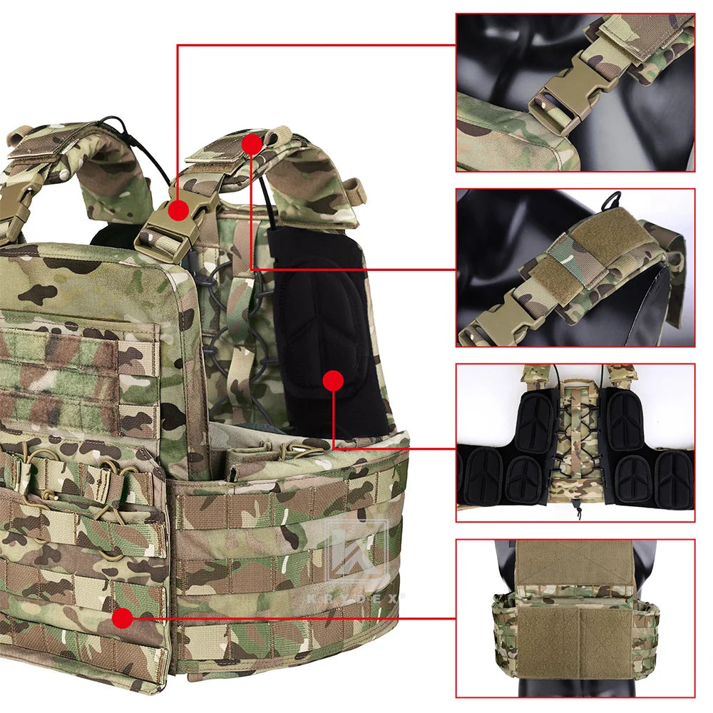 KRYDEX CPC Tactical Vest MOLLE Plate Carrier Heavy Duty Body Armor Camo Vest