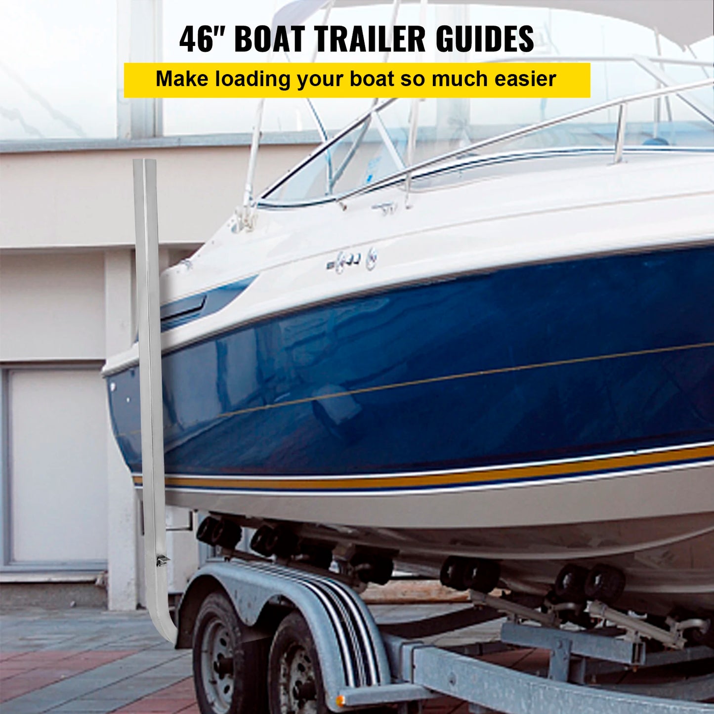 46" Aluminum Boat Trailer Guide-ons Rust-resistant on 2PCS with Adjustable Width