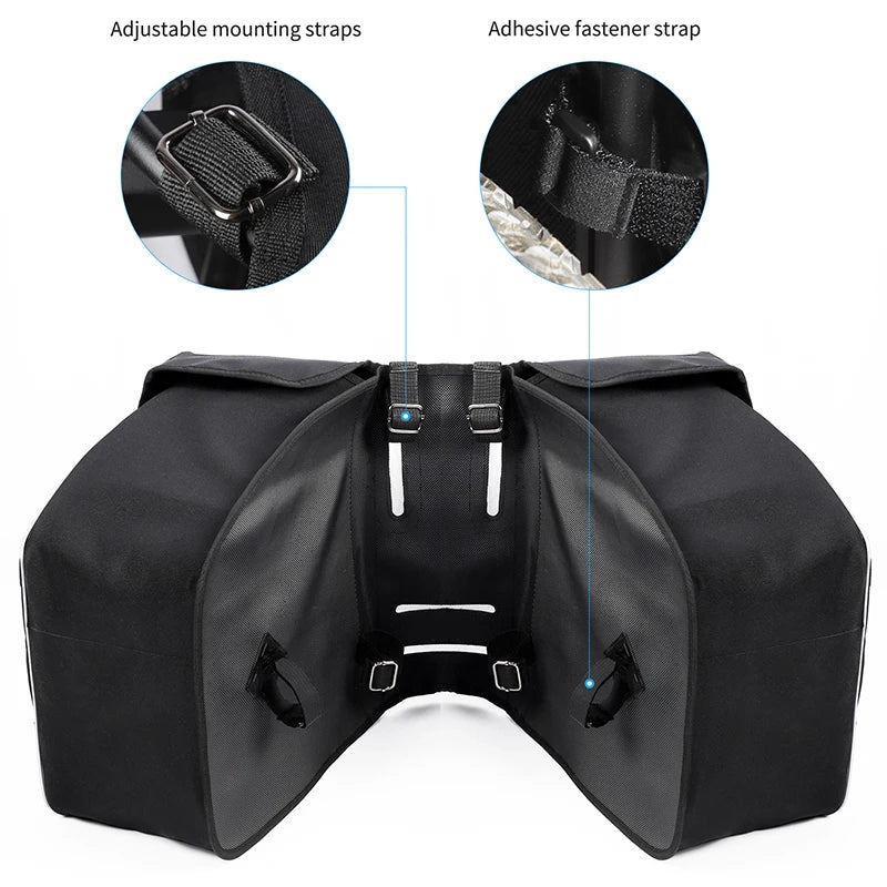 WEST BIKING Bicycle Bag 28L Multifunctional Saddle Bag Waterproof MTB Bike Rack Bag Travel 2 In 1 Big Capacity Bicycle Rear Bag