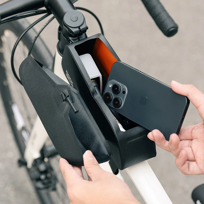 ROCKBROS Magnetic Bicycle Top Tube Bag Suction Cycling Bag Waterproof Portable Front Frame Pack Large Capacity For MTB Road Bike