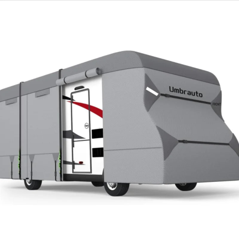 Class C RV Cover Upgraded 7 Layers Anti-UV Top Panel Motorhome Cover Windproof