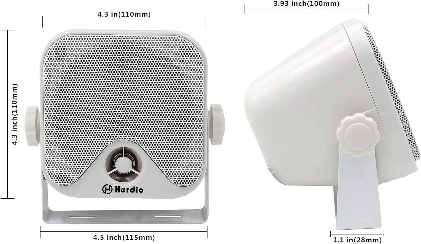 4'' 100W Heavy Duty Waterproof Boat Marine Bluetooth Speakers Surface Mounted For Camper