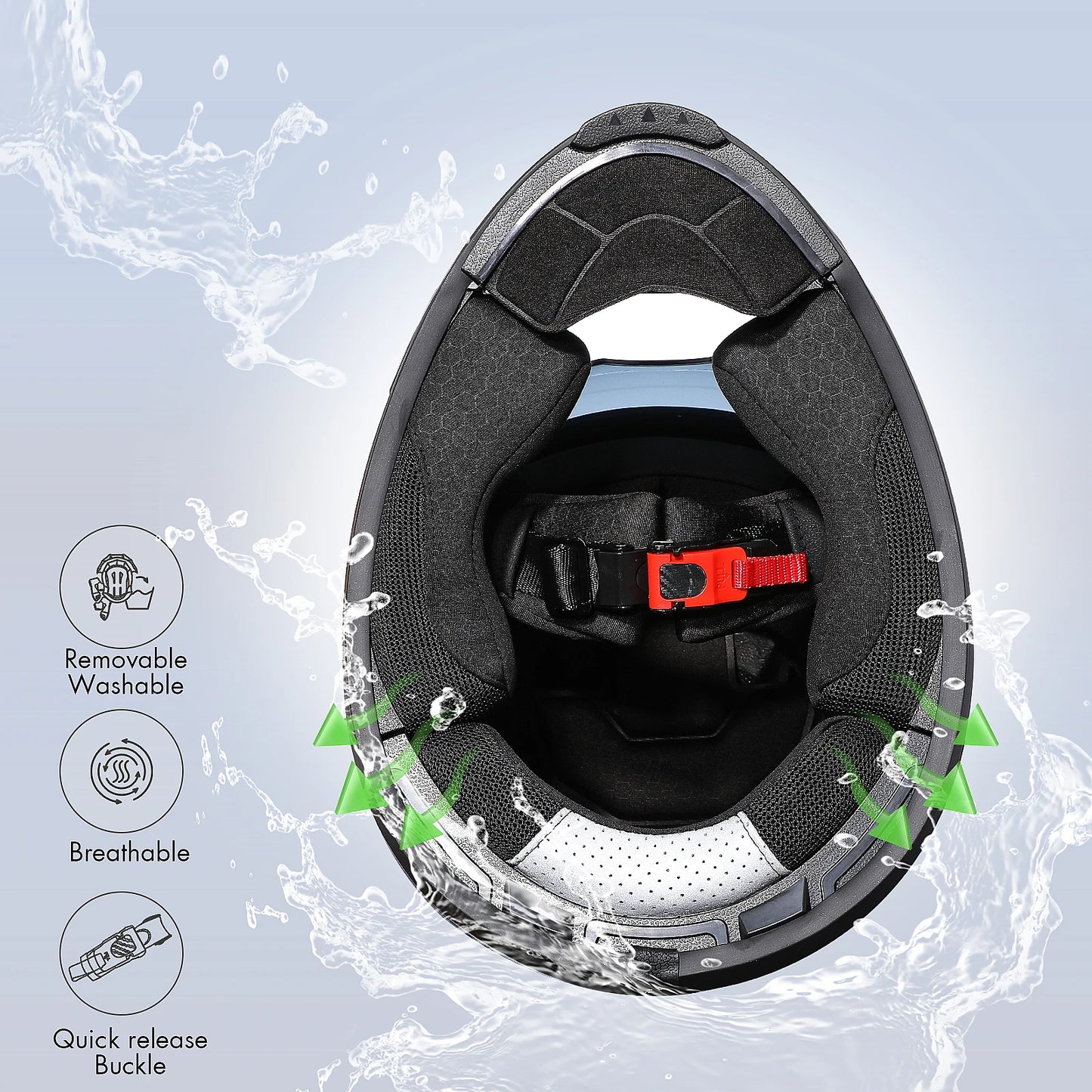 Triangle Full Face Motorcycle Helmet Dual Visor for Adults Men and Women with Internal Sunshield DOT Approved
