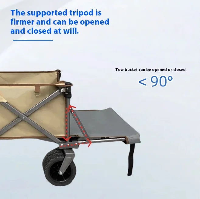 RV small trailer, large capacity beach buggy, portable heavy-duty foldable truck, shopping cart