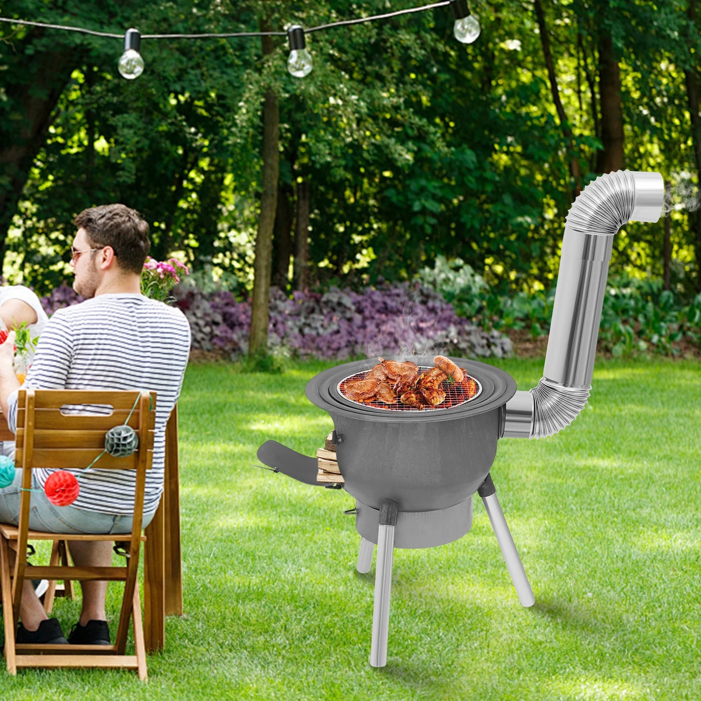 Outdoor Cooking Wood Stove Outdoor Camping Barbecue Stove Wood Stove Maximum Temperature Tolerance 800 ℃