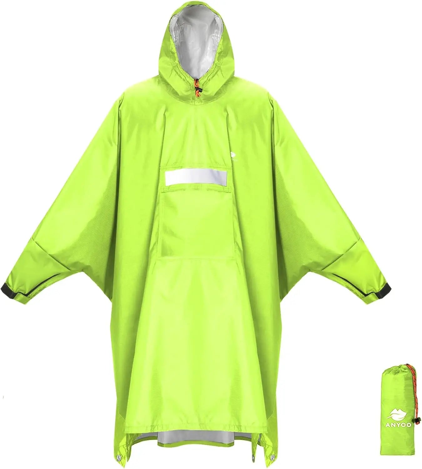 Hooded Rain Poncho for Adults Waterproof Lightweight Rain Coat for Men Women Reusable Rain Jacket for Emergency Outdoor
