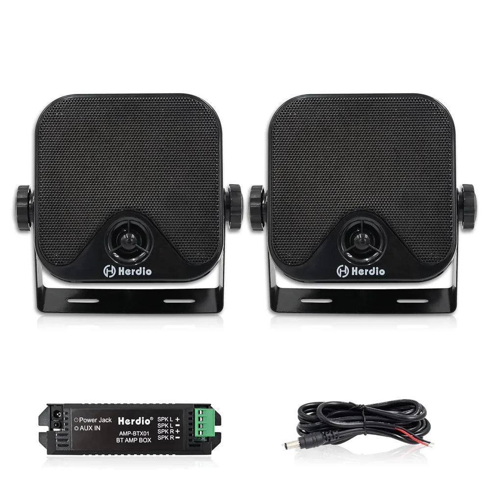 4'' 100W Heavy Duty Waterproof Boat Marine Bluetooth Speakers Surface Mounted For Camper