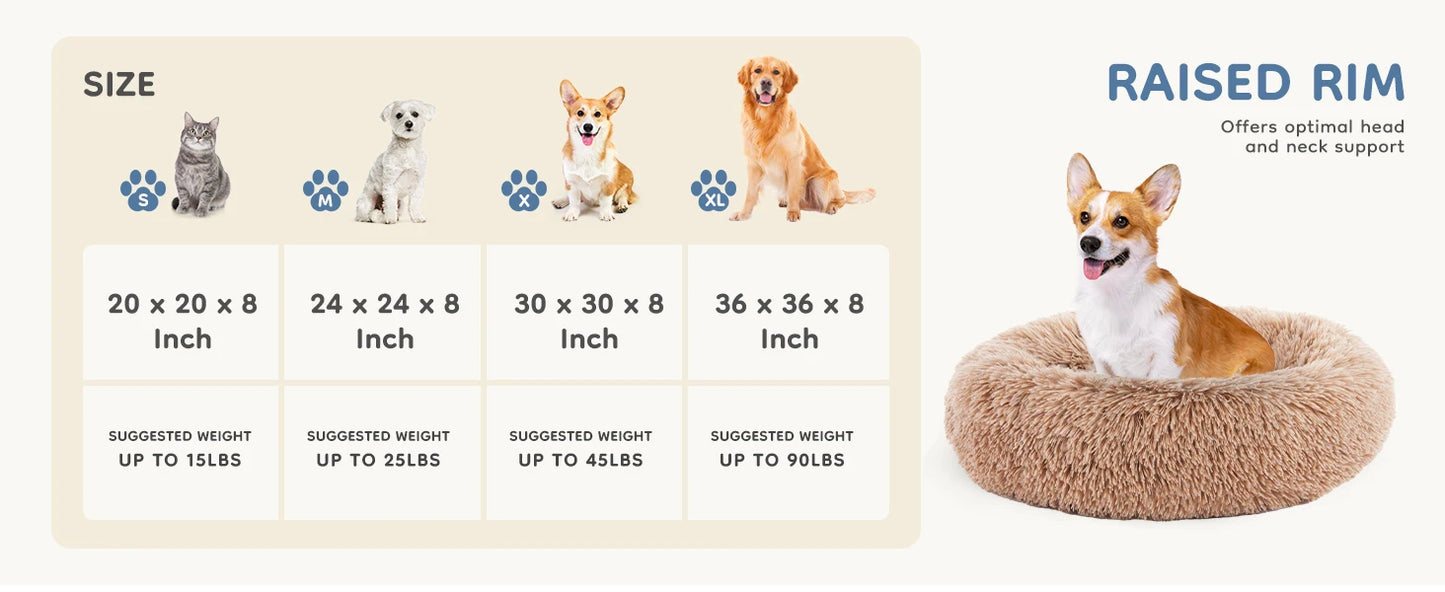 Calming Dog Bed for Medium to Large Dogs Washable Large Pet Bed Anti-Slip