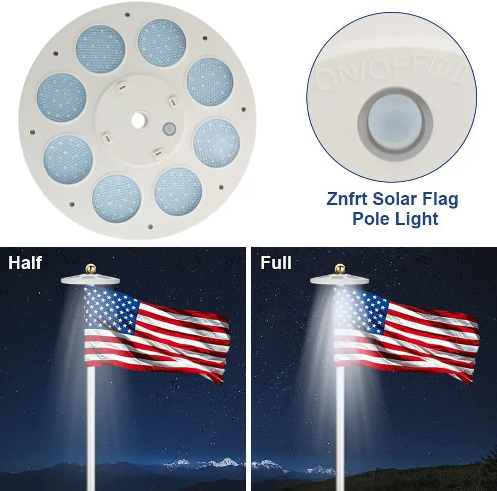 Solar Flag Pole Light,136 LEDs Flagpole Light, Auto On/Off Energy Saving Dusk to Dawn