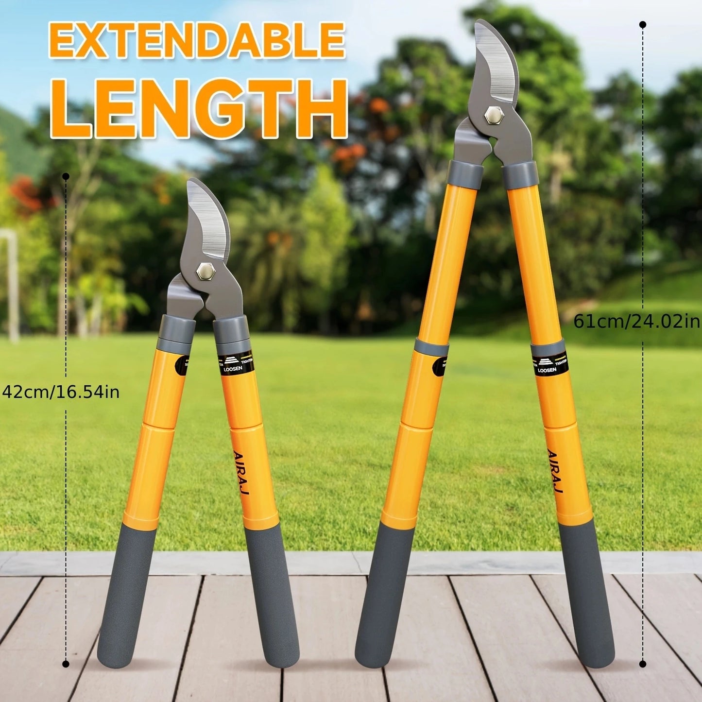 Hedge Shears, Pruning Shears with Telescopic Handles,Extendable Heavy-Duty Branch Cutters