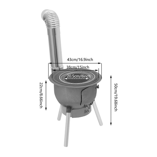 Outdoor Cooking Wood Stove Outdoor Camping Barbecue Stove Wood Stove Maximum Temperature Tolerance 800 ℃