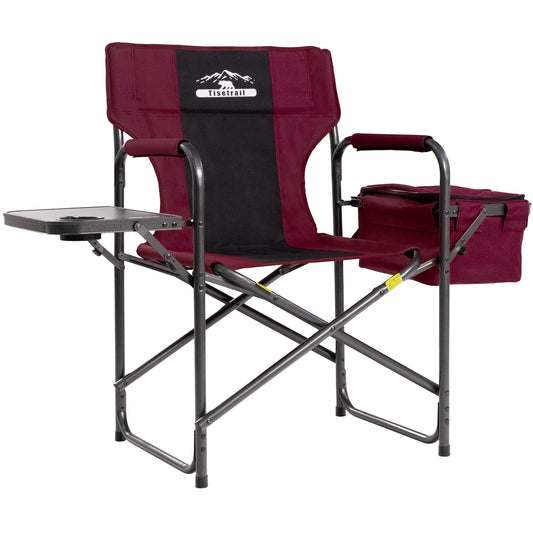 Director Camping Chair with Cooler Bag Camping Directors Chair with Foldable Side Tray