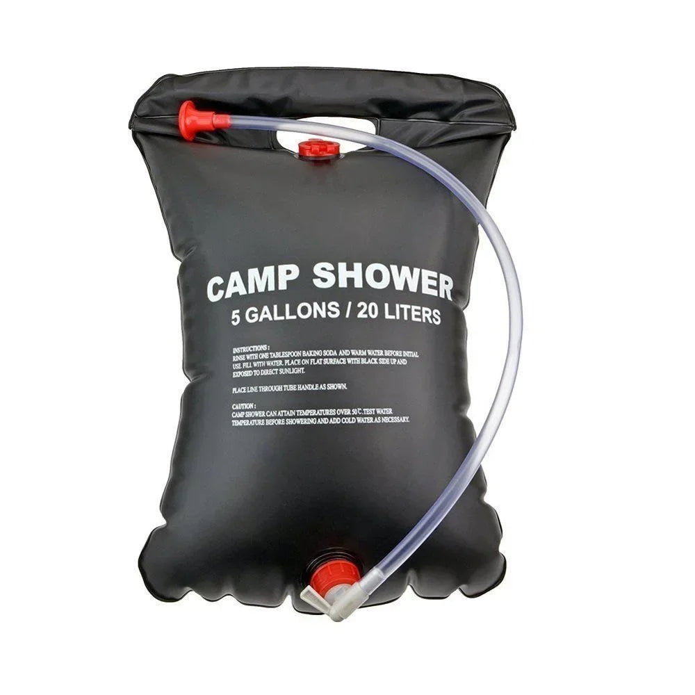 20L Portable Camping Shower Outdoor Travel Hiking Cycling Beach Swimming Solar Heated