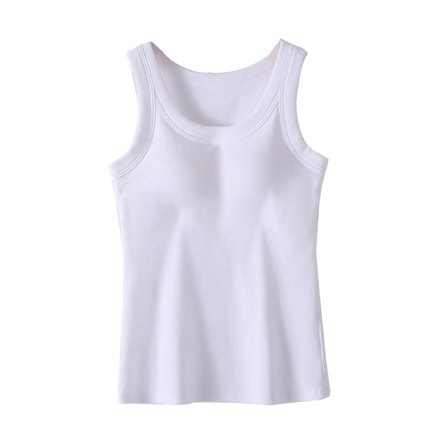 DéBardeur Femme Traf Women'S Solid Color Vest Without Wires Padded Round Neck Bottoming Tops Woman 2025 Top Mujer Elegante