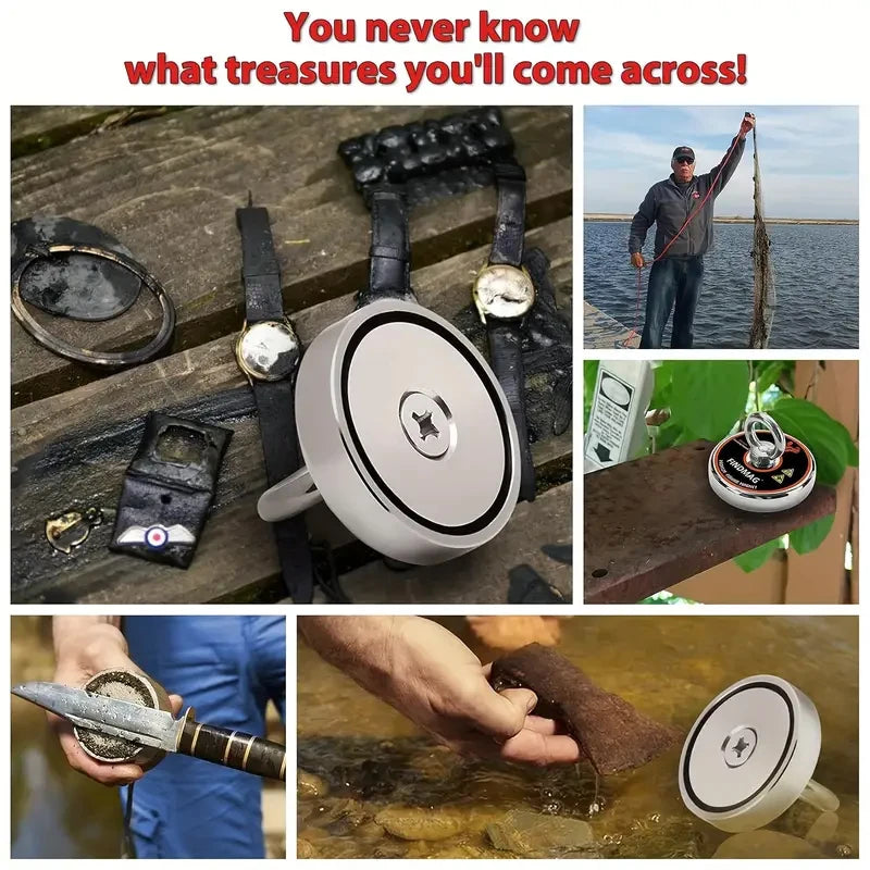 Neodymium Fishing Magnets Kit, Strong Pulling Force Magnet Fishing Kit, Fishing Magnet for Retrieving in River and Magnet Fishi