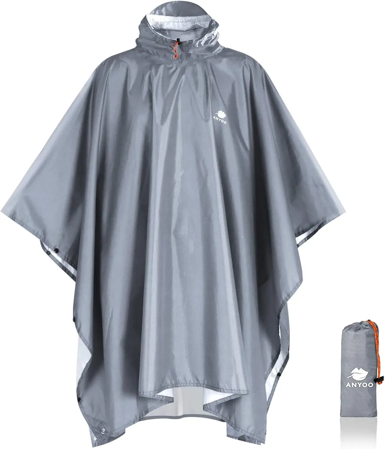 Hooded Rain Poncho for Adults Waterproof Lightweight Rain Coat for Men Women Reusable Rain Jacket for Emergency Outdoor