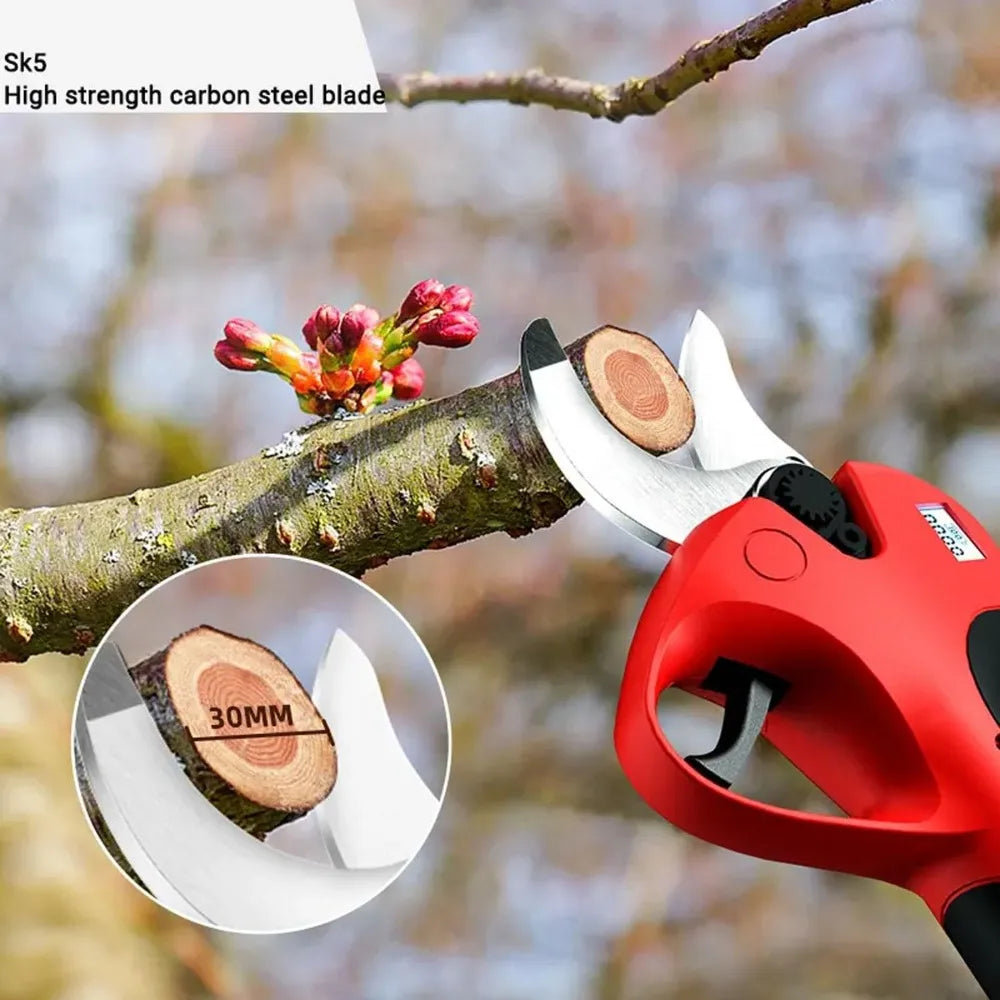 30mm Cordless Pruning Shears, Professional Electric 3 Speed Adjustable Tree Prune