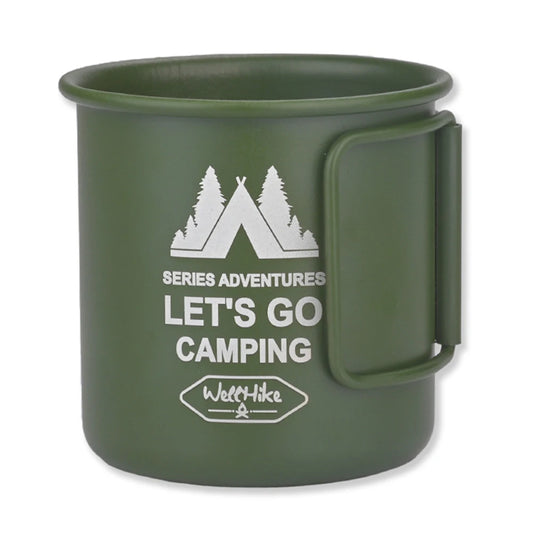 Lightweight 300ML Aluminum Alloy Camping Water Cup with Foldable Handle for Hiking and Outdoor Travel